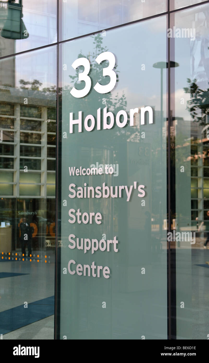 Sainsbury`s head office, 33 Holborn, London, England, UK Stock Photo